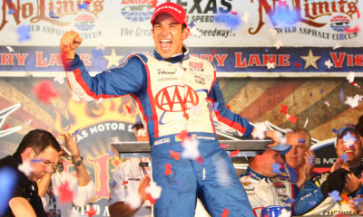 06-08-Castroneves-Celebrates-Win-At-Texas-Std