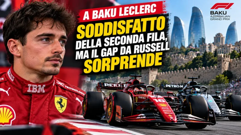 Charles Leclerc soddisfatto della seconda fila a Baku, ma sorpreso dal distacco da George Russell