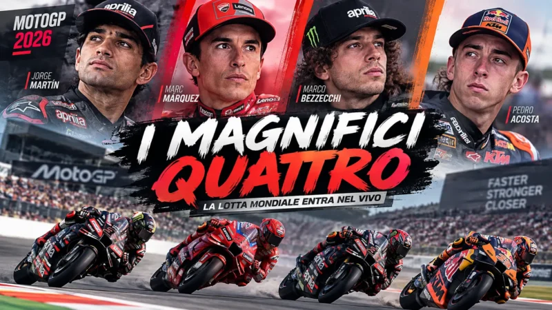 MotoGP 2026, “I Magnifici Quattro”: Martín, Márquez, Bezzecchi e Acosta in lotta per il titolo