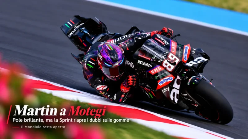 Jorge Martin in azione a Motegi dopo la pole, con il problema gomme emerso nella Sprint MotoGP
