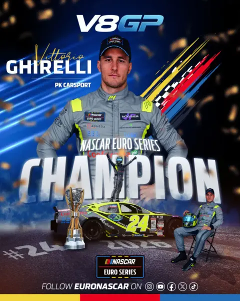 Vittorio Ghirelli celebra il titolo V8GP alla NASCAR Euro Series presso Circuit Zolder - foto 3